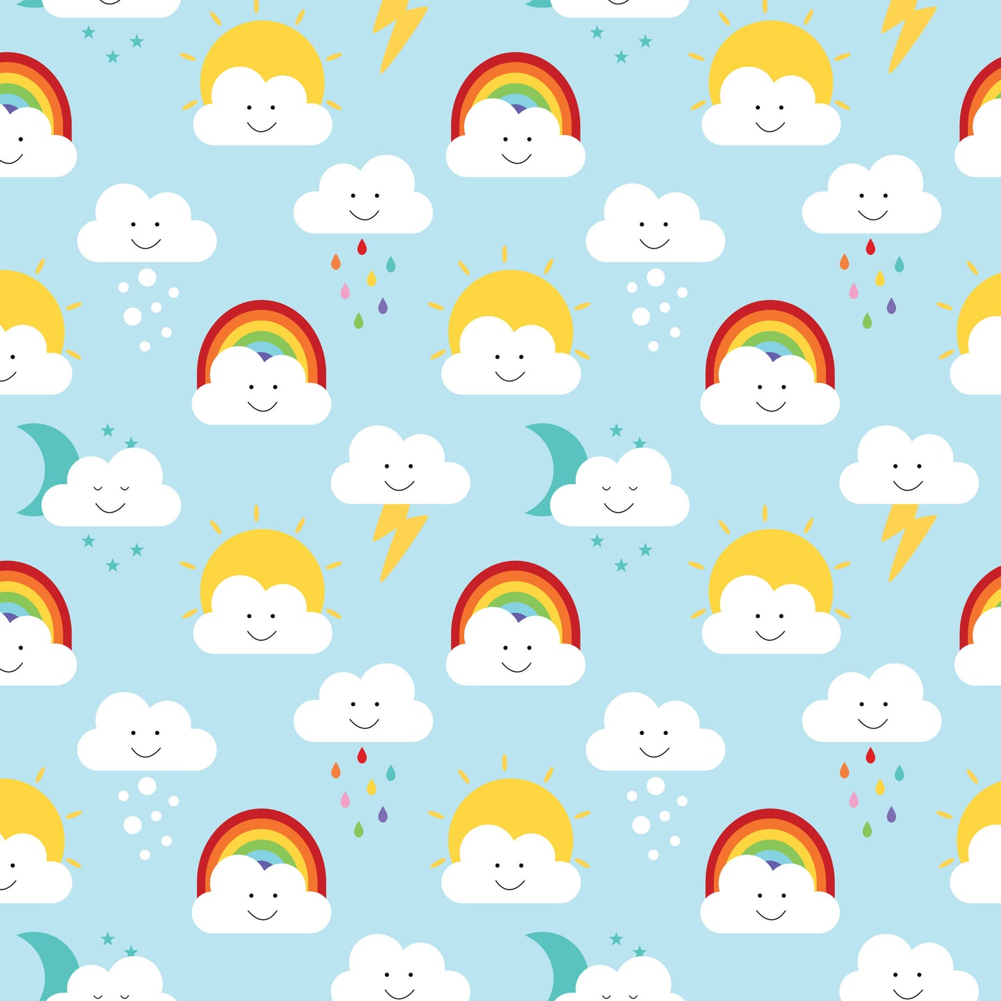 CLOUDY DAYS SKY BLUE CLOUD - Devonstone Cotton Fabric