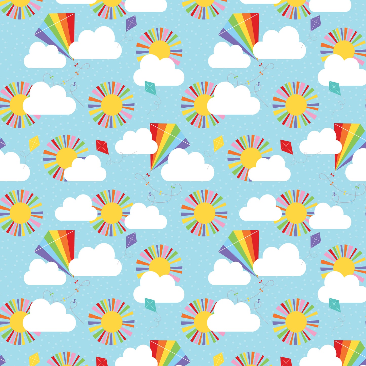CLOUDY DAYS SKY BLUE SUN CLOUD - Devonstone Cotton Fabric