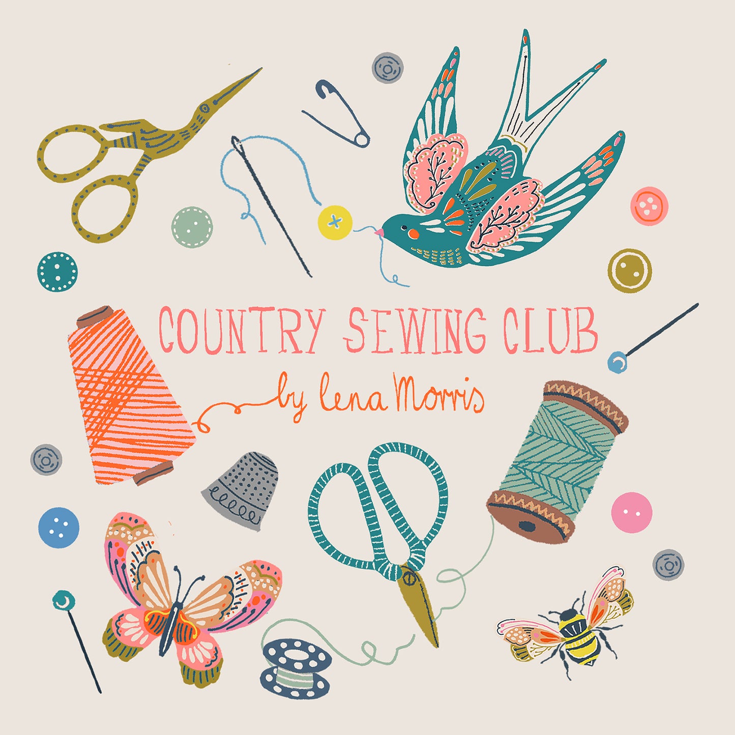 Country Sewing Club -  Fat Quarter Bundle 8-Piece - Thread & Ink Design.Studio