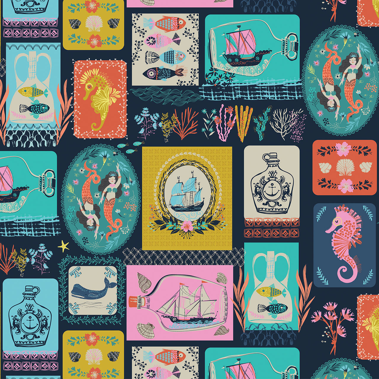 Siren Seas -  Fat Quarter Bundle 8-Piece - Thread & Ink Design.Studio