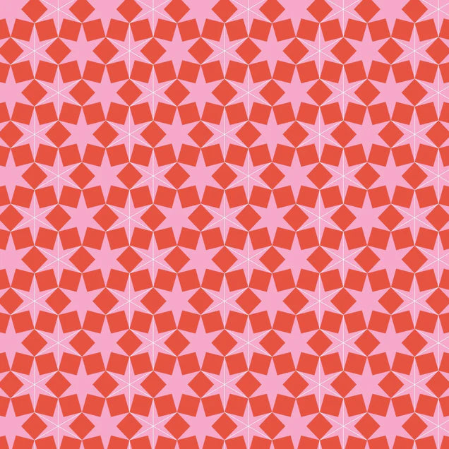 Deck the Halls Geo Pink & Red Stars - DV6923