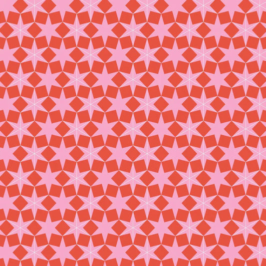 Deck the Halls Geo Pink & Red Stars - DV6923