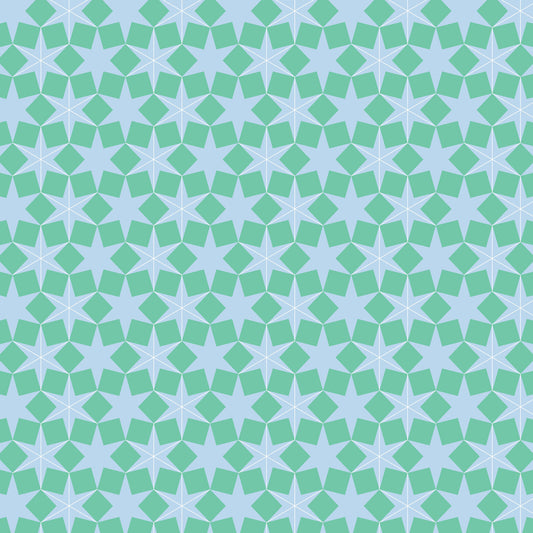 Deck the Halls Geo Green Blue Stars - DV6924