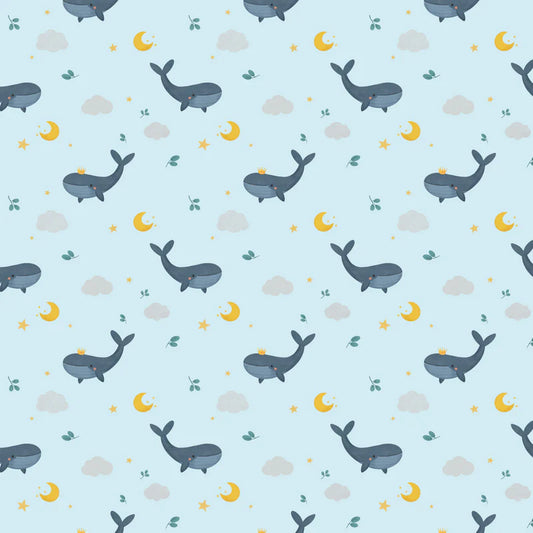 LITTLE ADVENTURE WHALE - Devonstone Cotton Fabric