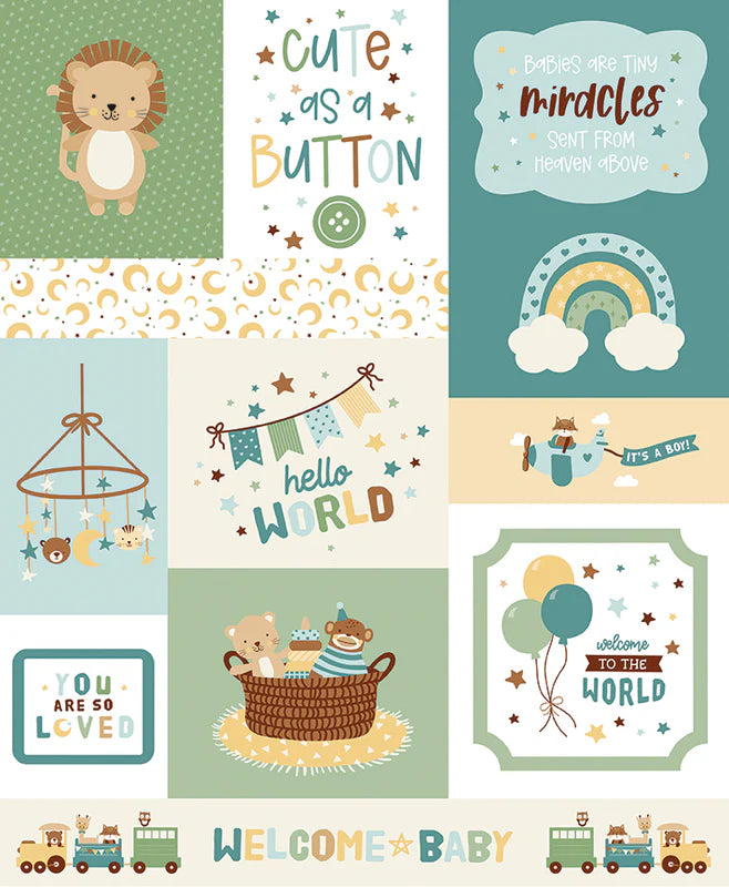 Baby Boy Cute as a Button Panel P16767