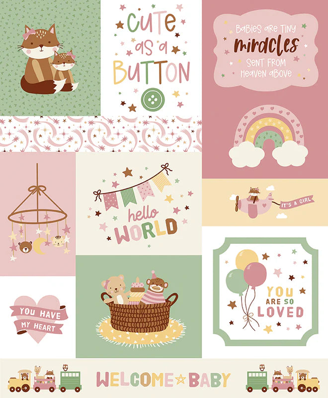 Baby Girl Cute as a Button Panel P16777