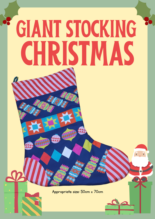 Giant Cracking Christmas Stocking - 50cm x 70cm, (made to order)
